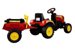 TRAKTOR BRANSON Z PRZYCZEPĄ CZERWONY PEDAŁY 135 CM