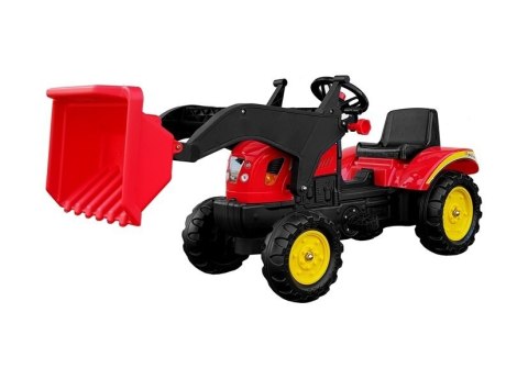 TRAKTOR HERMAN Z PRZYCZEPĄ I ŁYŻKĄ CZERWONY165 CM
