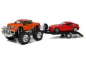 ZESTAW POJAZDÓW MONSTER TRUCK POMARAŃCZOWY LAWETA 58 CM