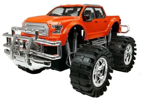 ZESTAW POJAZDÓW MONSTER TRUCK POMARAŃCZOWY LAWETA 58 CM