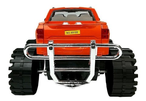 ZESTAW POJAZDÓW MONSTER TRUCK POMARAŃCZOWY LAWETA 58 CM