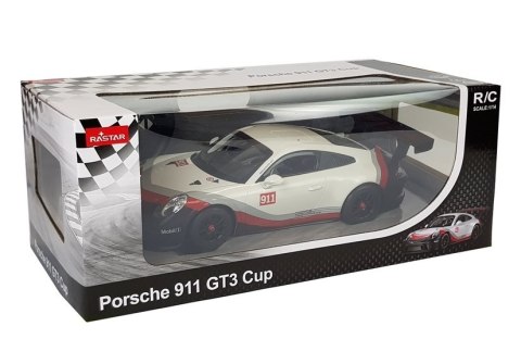 AUTO R/C PORSCHE 911 GT3 CUP RASTAR 1:14 BIAŁE NA PILOTA