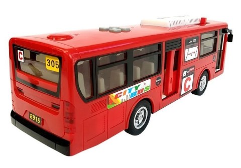 MUZYCZNY AUTOBUS Z NAPĘDEM I ŚWIATŁAMI CZERWONY