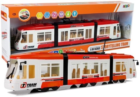 TRAMWAJ WYCIECZKOWY NA BATERIE 46 CM DŹWIĘKI I ŚWIATŁA 1:16 CZERWONY