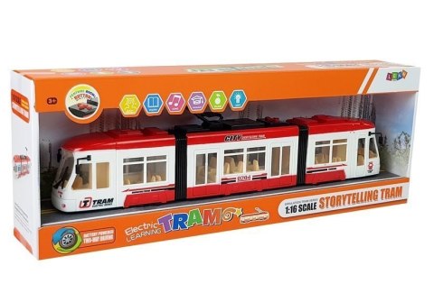 TRAMWAJ WYCIECZKOWY NA BATERIE 46 CM DŹWIĘKI I ŚWIATŁA 1:16 CZERWONY