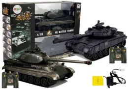 ZESTAW CZOŁGÓW BITEWNYCH ZDALNIE STEROWANE R/C 1:28 ZIELONY I CZARNY