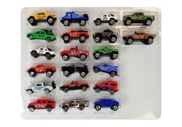 ZESTAW AUTA TERENOWE JEEP RESORAKI RÓŻNE KOLORY 20 SZTUK