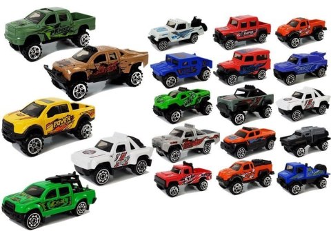 ZESTAW AUTA TERENOWE JEEP RESORAKI RÓŻNE KOLORY 20 SZTUK