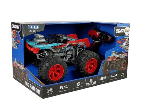 AUTO TERENOWE ZDALNIE STEROWANE 1:14 2.4G RC CZERWONE DUŻE KOŁA