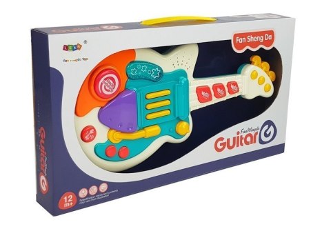 INTERAKTYWNA GITARA PRZYCISKI ŚWIATŁA DŹWIĘK ODGŁOSY ZWIERZĄT DLA DZIECI