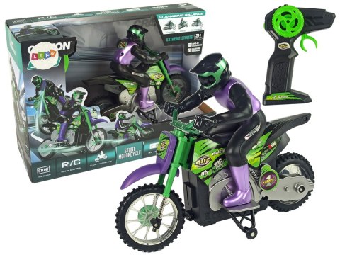 MOTOR CROSSOWY ZDALNIE STEROWANY 1:18 2.4G FIOLETOWY 15 KM/H