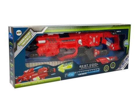 PISTOLET LUMINESCENCYJNY ŚWIECI W CIEMNOŚCI PIANKOWE NABOJE DŹWIĘK ZASIĘG 45 M