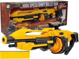 PISTOLET NA BATERIE PIANKOWE NABOJE 82 CM OBROTOWY MAGAZYNEK ŻÓŁTY