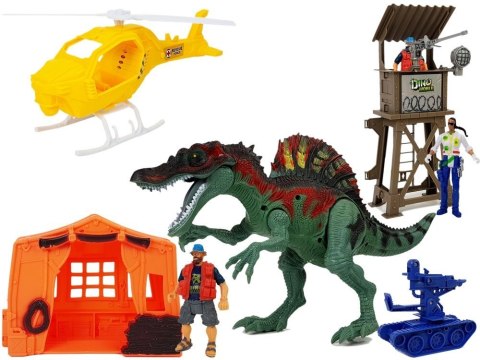 ŚWIAT DINOZAURÓW ZESTAW FIGUREK AMBONA HELIKOPTER NAMIOT DŹWIĘK