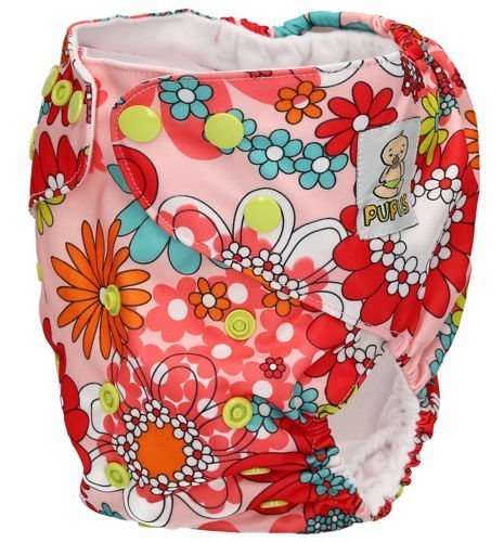 Pieluszka "Flower Power" z podwójną gumką, napy