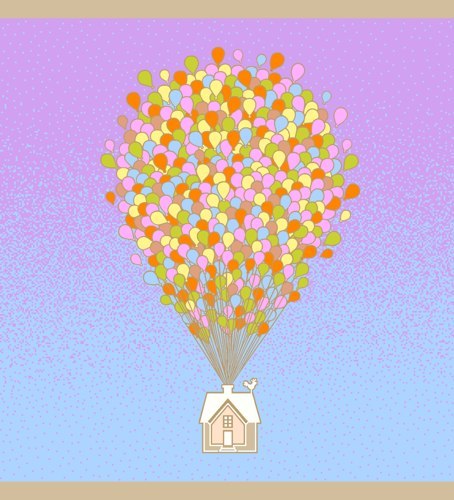 Pieluszka bambusowa Colorful Dreams 75x75 Baloons Zmierzch