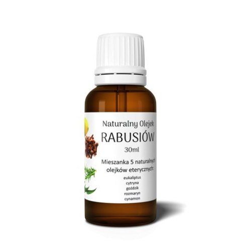 Olejek rabusiów: Mieszanka 5 olejków 30ml: eukaliptus, cytryna, goździk, rozmaryn, cynamon