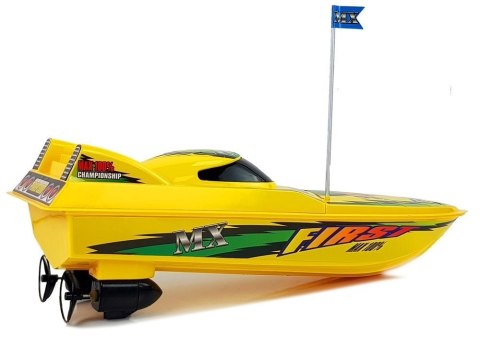 ŁÓDŹ MOTORÓWKA ZDALNIE STEROWANA PILOT STER 27 MHZ 40 CM 40 M ZASIĘG ŻÓŁTA