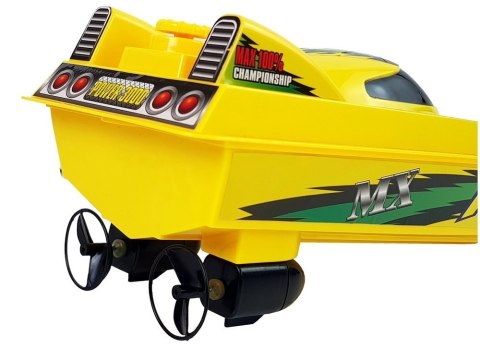 ŁÓDŹ MOTORÓWKA ZDALNIE STEROWANA PILOT STER 27 MHZ 40 CM 40 M ZASIĘG ŻÓŁTA