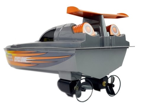 ŁÓDŹ MOTORÓWKA ZDALNIE STEROWANA PILOT STER 27 MHZ 40 CM ZASIĘG 40 M SZARA