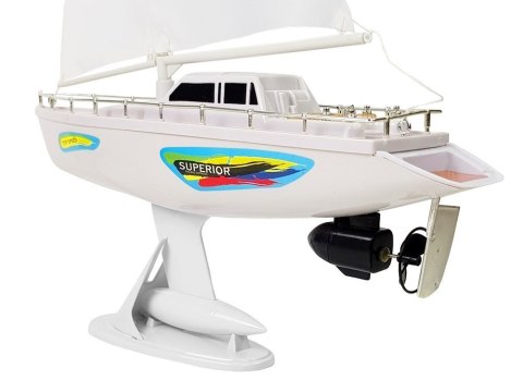 ŁÓDŹ ŻAGLÓWKA ZDALNIE STEROWANA 50 CM PILOT STER 27 MHZ BIAŁA