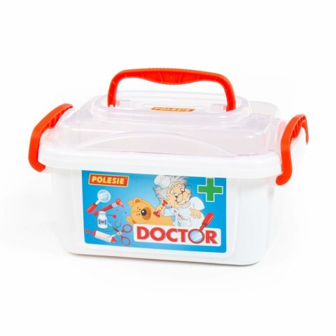 ZESTAW LEKARZ W PUDEŁKU STETOSKOP STRZYKAWKA MŁOTECZEK OKULARY 53619