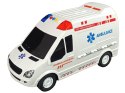 AMBULANS TRANSPORTOWY PARKING DŹWIĘKI ŚWIATŁA NAPĘD FRYKCYJNY AUTKA AKCESORIA