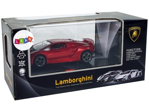 AUTO SPORTOWE R/C 1:24 LAMBORGHINI CZERWONE 2.4 G ŚWIATŁA