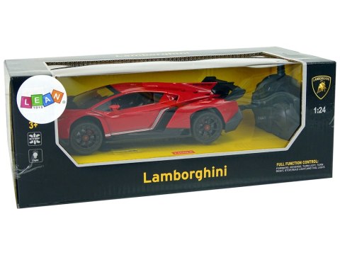 AUTO SPORTOWE R/C 1:24 LAMBORGHINI VENENO CZERWONE 2.4 G ŚWIATŁA