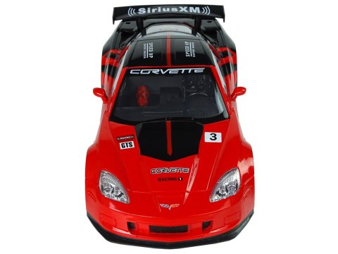 AUTO SPORTOWE WYŚCIGOWE R/C 1:18 CORvETTE C6.R CZERWONY 2.4 G ŚWIATŁA