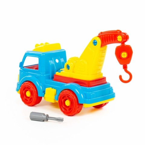 DŹWIG HOLOWNIK TRANSPORT KLOCKI DO ROZKRĘCANIA DIY 38 ELEMENTÓW 84828