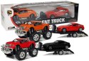 ZESTAW POJAZDÓW MONSTER TRUCK CZERWONY LAWETA 58 CM
