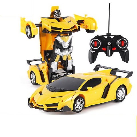Auto Robot Transformujący 2w1 Pilot R/C Światło Dźwięk Drift Żółty