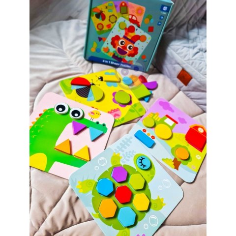 TOOKY TOY Puzzle 4 w 1 Układanka Klocki