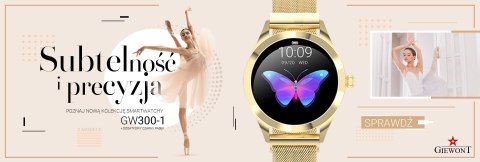 Smartwatch Damski Giewont Gold/Black + Pasek GW300-1
