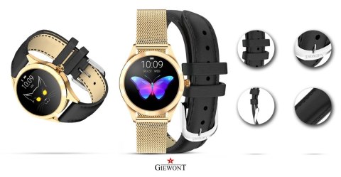 Smartwatch Damski Giewont Gold/Black + Pasek GW300-1