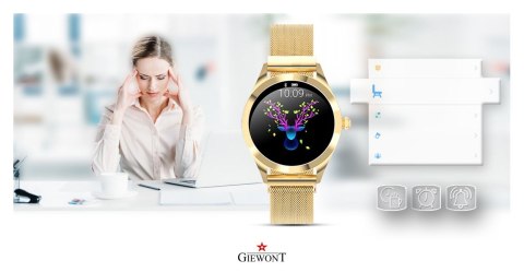 Smartwatch Damski Giewont Gold/Black + Pasek GW300-1