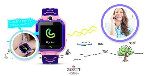 Smartwatch Dziecięcy Giewont SIM SOS GW510-1 PINK