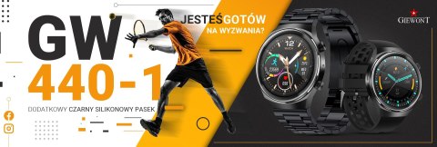 Smartwatch Giewont GW440-1 Czarny + Pasek Czarny Silikonowy