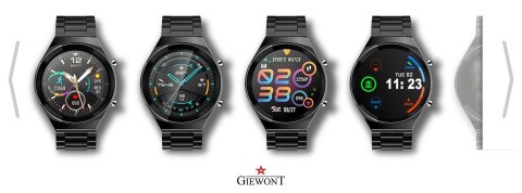 Smartwatch Giewont GW440-1 Czarny + Pasek Czarny Silikonowy