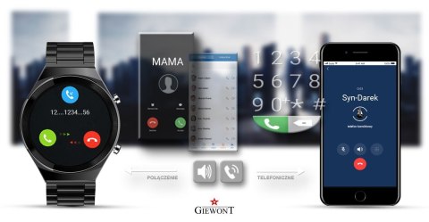 Smartwatch Giewont GW440-1 Czarny + Pasek Czarny Silikonowy