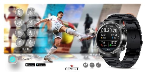 Smartwatch Giewont GW440-1 Czarny + Pasek Czarny Silikonowy