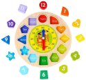 DREWNIANY EDUKACYJNY ZEGAR SORTER NAUKA CYFRY KSZTAŁTY KOLORY