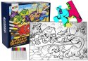 PUZZLE DO KOLOROWANIA DINOZAURY PISAKI 24 ELEM