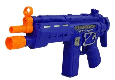 ZESTAW POLICYJNY PISTOLET ODZNAKA GRANATOWY DŹWIĘK EFEKTY ŚWIETLNE 37CM