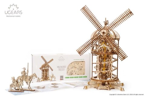 Wieża-Młyn Wiatrowy Model mechaniczny do składania