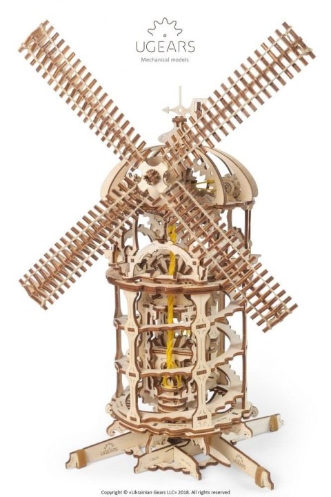 Wieża-Młyn Wiatrowy Model mechaniczny do składania