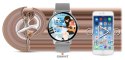 Smartwatch Damski Giewont GW330-2 Srebrny-Szary Pasek Silikonowy + Srebrna Bransoleta