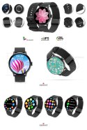 Smartwatch Damski Giewont GW330-3 Czarny-Czarny Pasek Silikonowy + Czarna Bransoleta