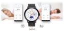 Smartwatch Damski Giewont GW330-3 Czarny-Czarny Pasek Silikonowy + Czarna Bransoleta
